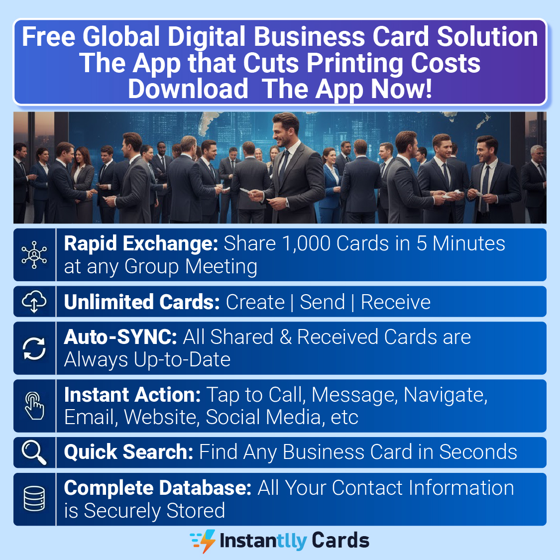 Instantlly Features - Digital Business Card Solution